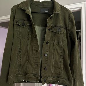 Articles of Society stretchy green denim jacket